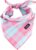 Spring Dog Bandana XLarge-Dog Scarf Vibrant Color Pink Green Plaid Printing Adjustable Bib Handkerchief Accessories for Large Dogs (XL)