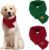 SlowTon Dog Knitted Scarf, 2 Pack Dog Warm Bandanas, Christmas Winter Holiday Decoration Scarf for Small Medium Large Dogs (Red, Green)