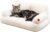 MEWOOFUN Cat Couch Bed for Indoor Cats, Washable Small Dog Beds for Medium Small Dogs & Cats up to 25 lbs, Fluffy Pet Beds with Non-Slip Bottom, 26×19×13 Inch (Beige)