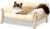 MEWOOFUN Cat Couch Bed, Pet Sofa for Indoor Cats Wooden Indoor Elevated Cat Beds with Removable Mattress Cover Suitable for Kitty, Puppy or Small Animal (Beige, Medium)