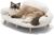 MEWOOFUN Cat Bed with Removable Washable Cover, Elevated Cat Couch for Cats & Small Medium Dogs, Wooden Pet Sofa Modern Pet Furniture (Beige, Medium)