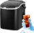 Ice Maker Countertop, Efficient Easy Carry Ice Machine, Self-Cleaning Ice Maker with Ice Scoop & Basket, 9pcs/ 8mins 26.6Lbs Per Day for Home/Office/Kitchen,Black