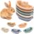 Bunny Toys,5 Pcs Rabbit Toys Stacking Cups for Rabbits，Multi-color Reusable Rabbit Enrichment Toys, Safety Plastic Inlay Toys for Bunny, Rabbits, Hamster and other Small Animals Hiding Food and Playi