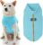 Gooby Zip Up Fleece Dog Sweater – Turquoise, Large – Warm Pullover Fleece Step-in Dog Jacket with Dual D Ring Leash – Winter Small Dog Sweater – Dog Clothes for Small Dogs Boy and Medium Dogs