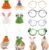 Silkfly 8 Pcs Hamster Hat Pet Round Costume Glasses Includes 4 Pcs Knitted Small Animals Hat with Adjustable Strap and 4 Pairs of Pet glasses for Small Animals Lizards Guinea Pig Pet Clothes Accessory