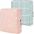 Desing Wish Period Bag, Sanitary Napkin Storage Bag for Feminine Pads Panty Liners Tampons and Reusable Pads, Sanitary Pads Pouches First Period Kit for Teen Girls Women Ladies 2 Pack (Leafs/Grids)