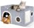 Heeyoo Cat House for Indoor Cats – Large Cat Bed Cave with Fluffy Ball and Scratch Pad, Foldable Cat Houses & Condos, Cat Hideaway, Covered Cat Bed for Multi Small Large Kitty, 23.8×15.9×13.2 Inches